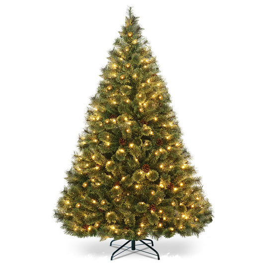 NNECW 1.8M Christmas Pine Tree with 260 LED Warm White Light for Christmas Decorations-1