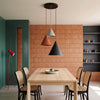 CONO Mix 3-Light Steel Cone Pendant for Kitchen Island & Dining Table