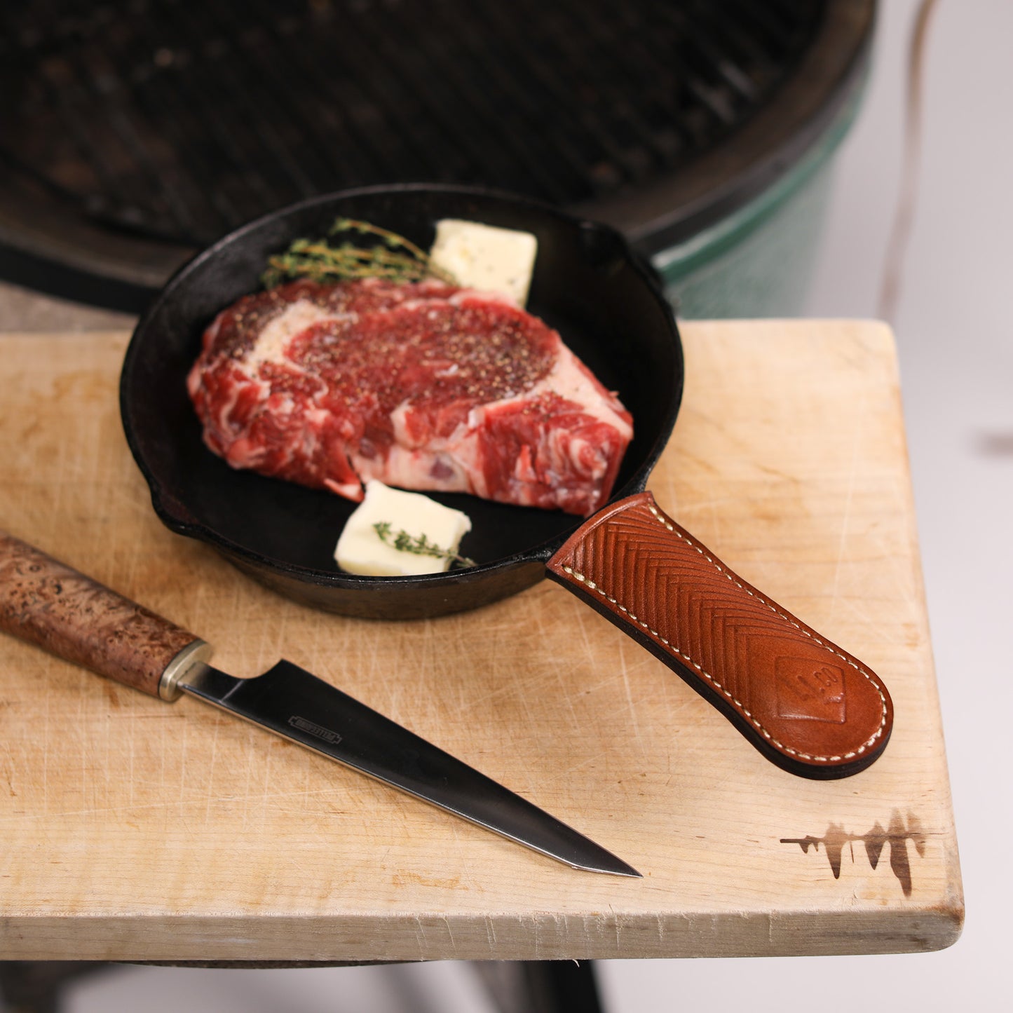 Handmade Leather Cast-Iron Handle Covers