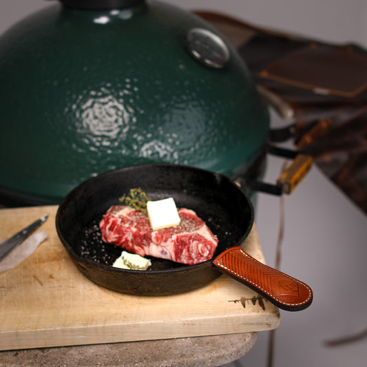 Handmade Leather Cast-Iron Handle Covers