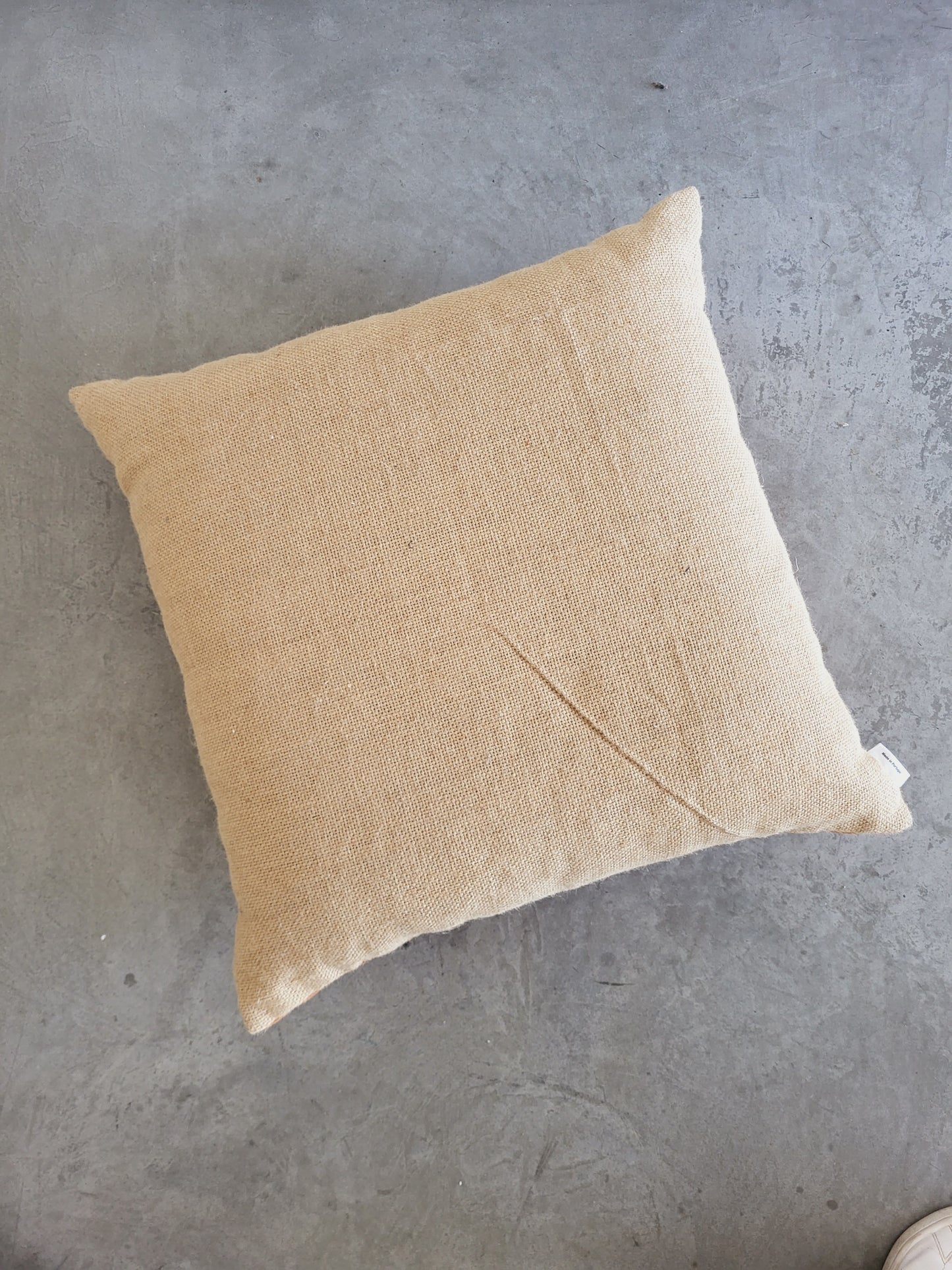 Natural Jute & Linen Pouf