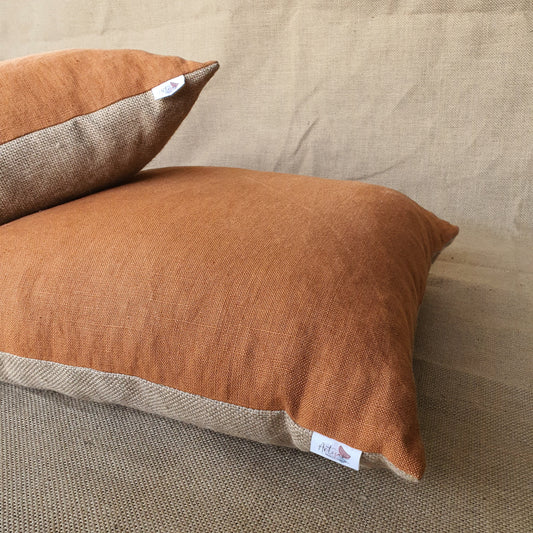 Natural Jute & Linen Pouf