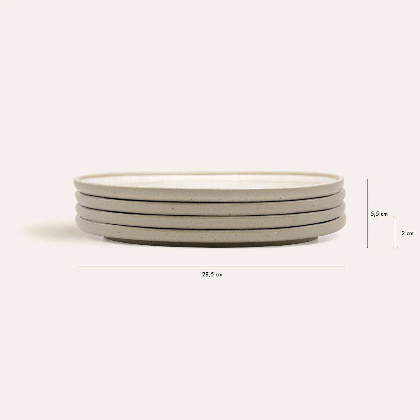 Plate Set of 4 or 8- Cappuccino Beige