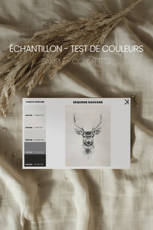 ESQUISSE SAUVAGE, Oeuvre sur toile rigide, encadré Vintage Argent