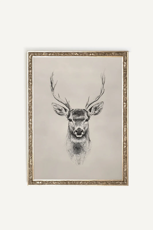 ESQUISSE SAUVAGE, Oeuvre sur toile rigide, encadré Vintage Argent