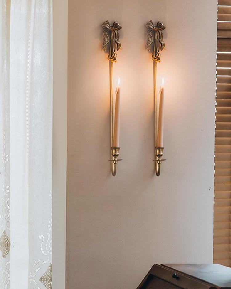 Vintage Bow Wall Candle Holder-1