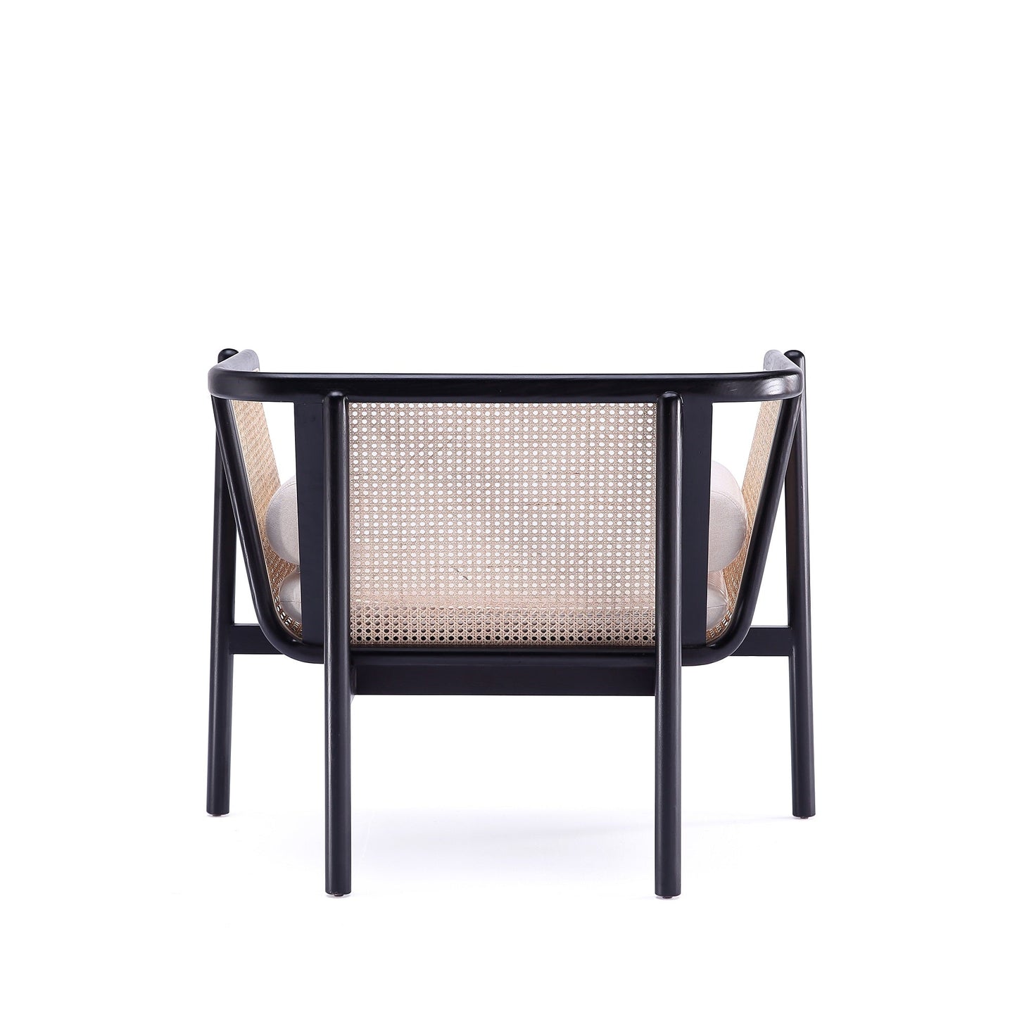 Tulum Natural Cane Accent Chair | Black/Cream