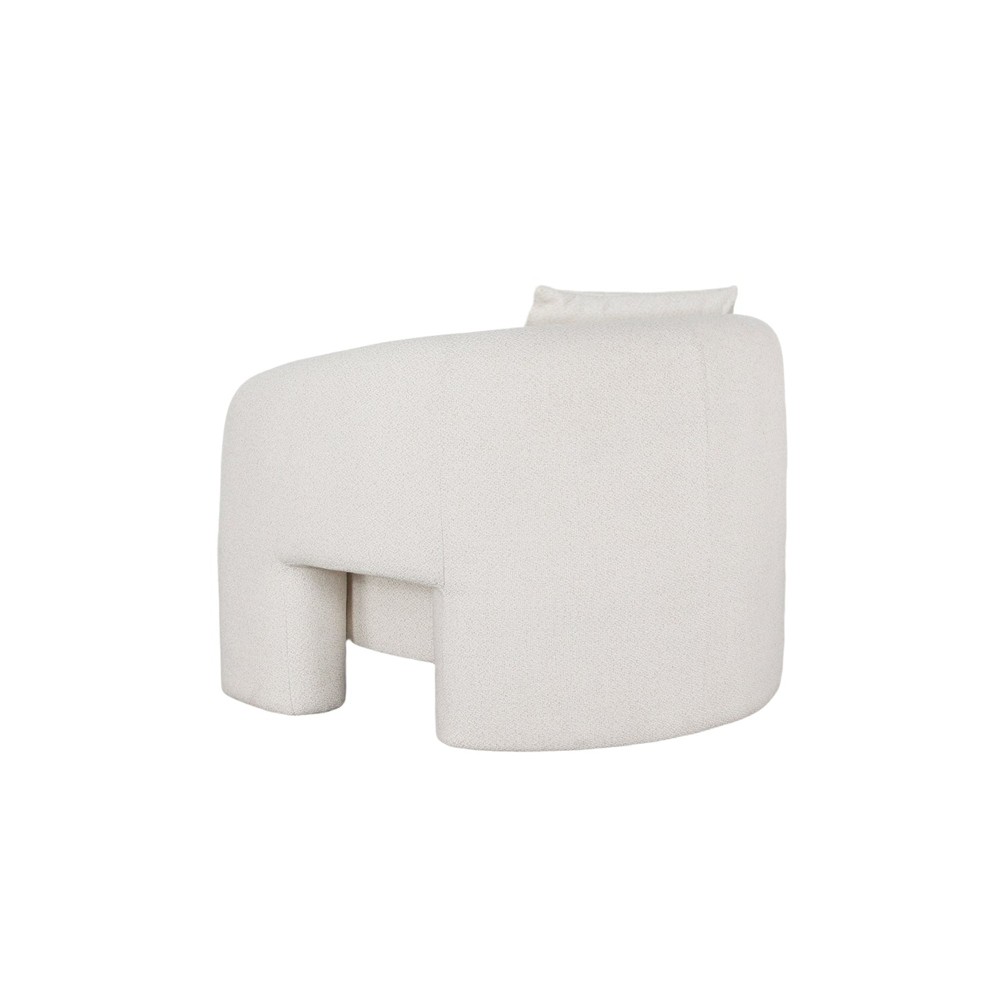 Chloe Pine Wood Tweed Accent Chair - Cream