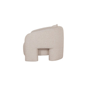 Chloe Pine Wood Tweed Accent Chair - Beige