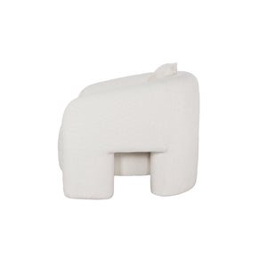 Chloe Pine Wood Tweed Accent Chair - Cream