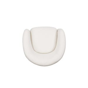 Chloe Pine Wood Tweed Accent Chair - Cream