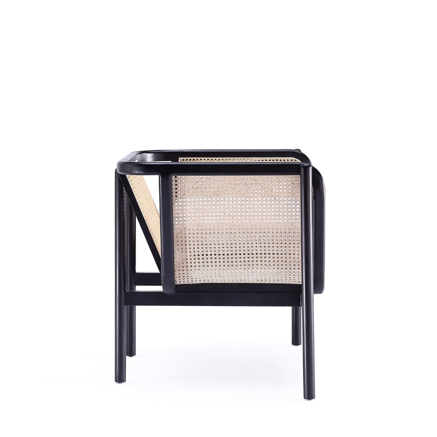 Tulum Natural Cane Accent Chair | Black/Cream