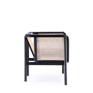 Tulum Natural Cane Accent Chair | Black/Cream