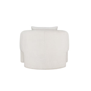 Chloe Pine Wood Tweed Accent Chair - Cream