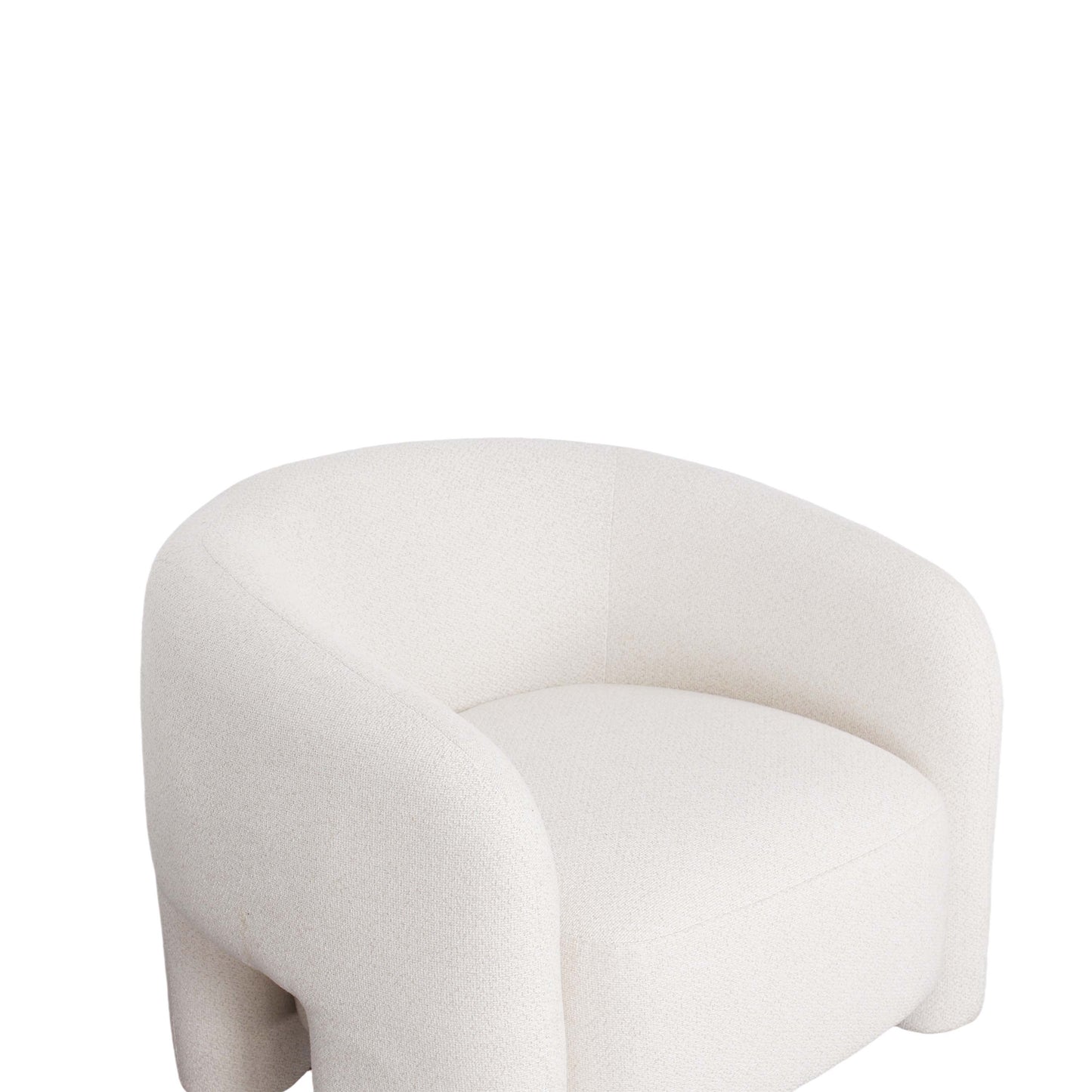Chloe Pine Wood Tweed Accent Chair - Cream