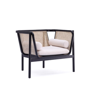 Tulum Natural Cane Accent Chair | Black/Cream