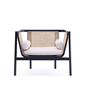 Tulum Natural Cane Accent Chair | Black/Cream