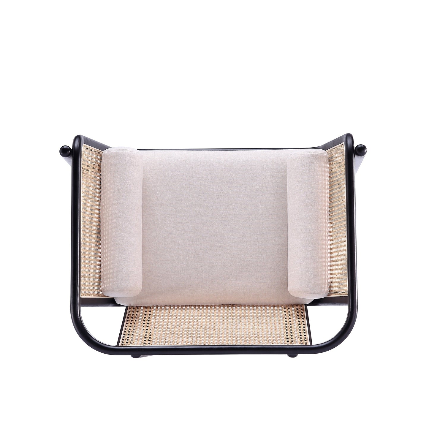 Tulum Natural Cane Accent Chair | Black/Cream