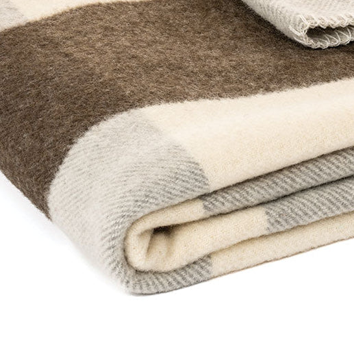 Fudge Checkered Wool Throw