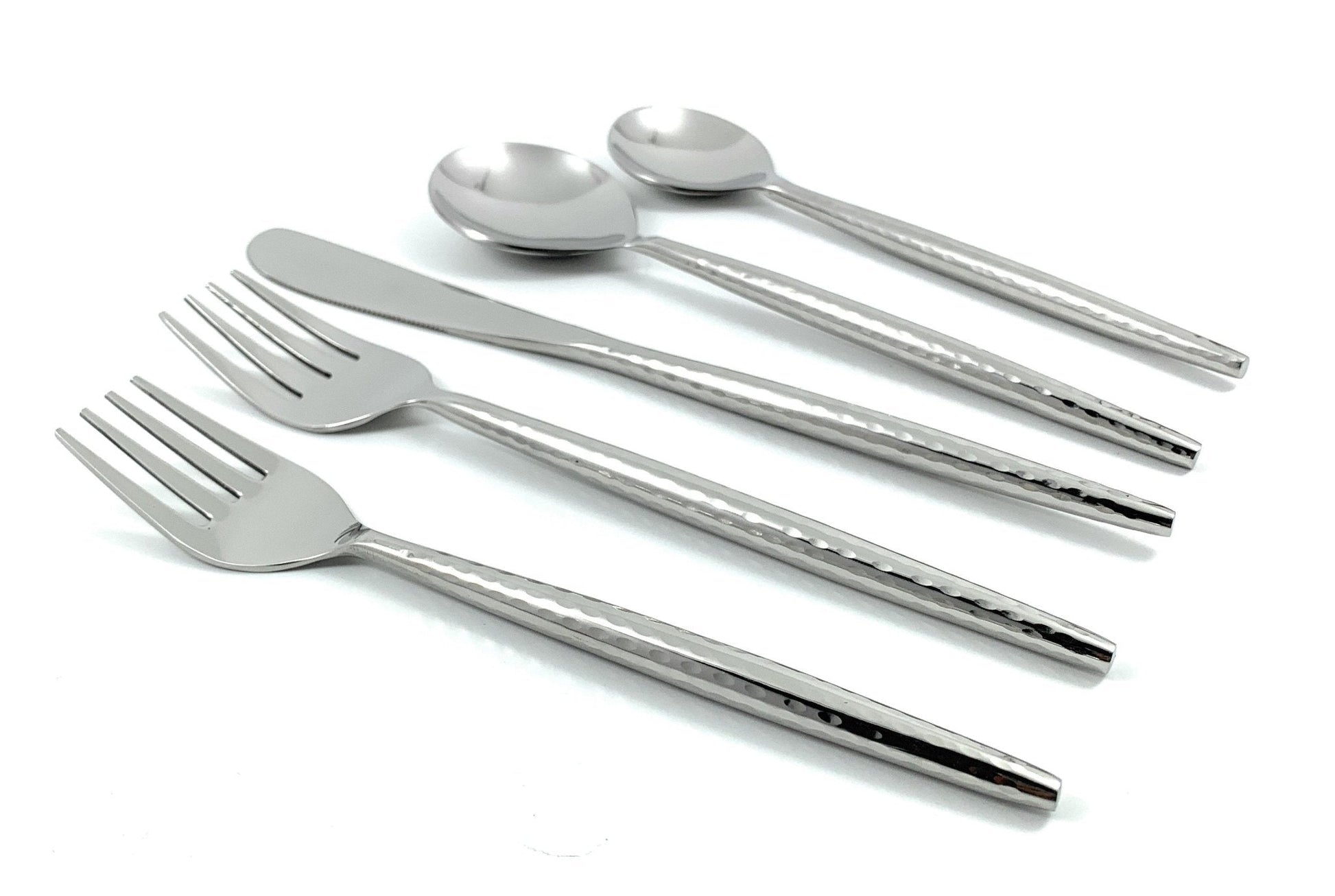 Hammered Stainless Steel Flatware - Set of 20 - Roome Collective