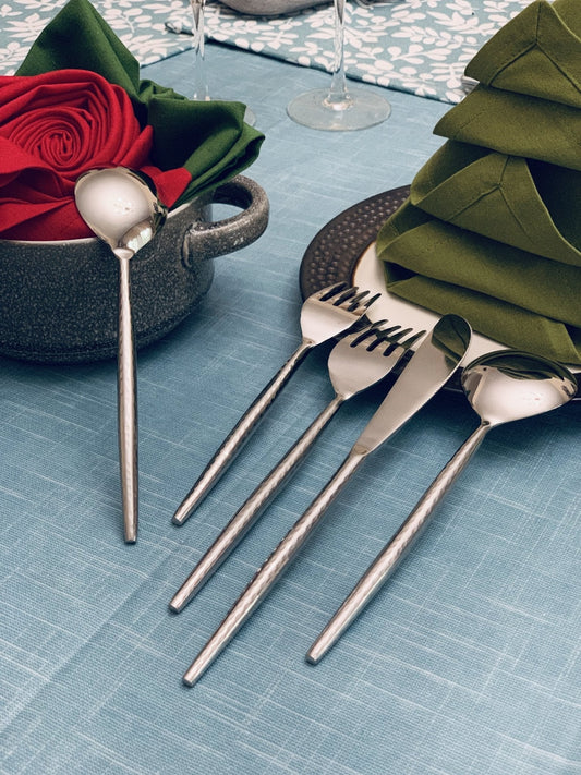 Hammered Stainless Steel Flatware - Set of 20 - Roome Collective