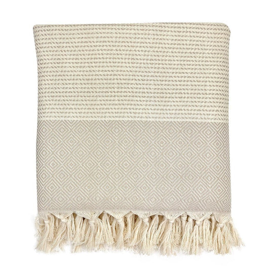 Handloom Diamond Stripe Turkish Throw - Roome Collective