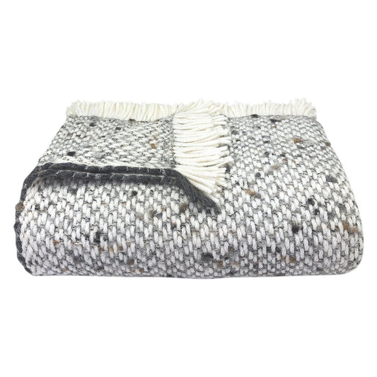 Handmade Chunky Gray Weave Alpaca Throw - Roome Collective