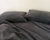 Handmade Charcoal Black - Stone Washed | Antiqued Linen Cotton Mix | 3 Piece Duvet Set | 4 Piece Sheet Set