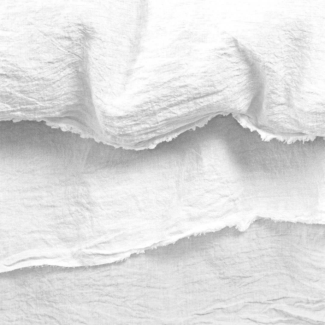 Raw Edged White - 100% Pure Linen | Linen Cotton Mix | 3 Piece Duvet Cover Set | 4 Piece Sheet Set | Handmade | Pre-washed | Soft-1