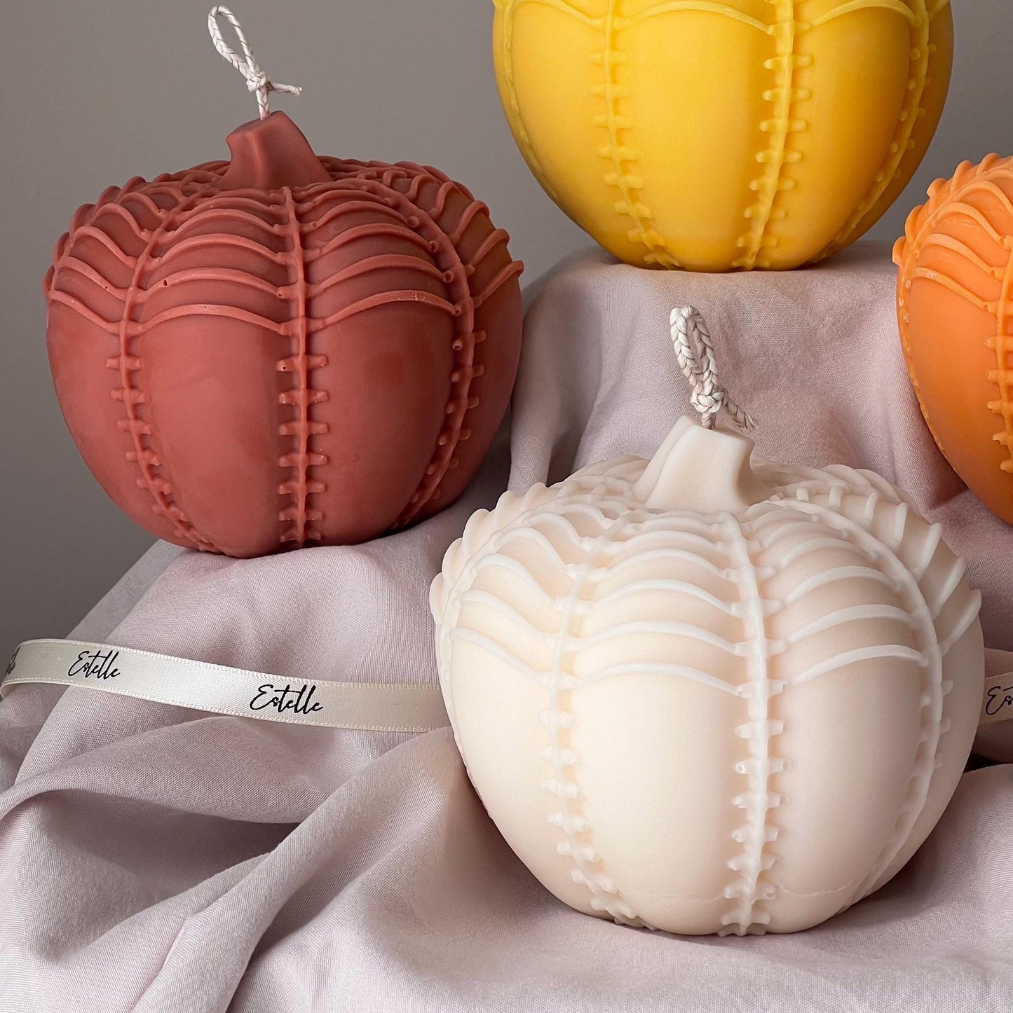 Large Autumn Pumpkin Candle | Hand Poured Soy Wax, Halloween Decor