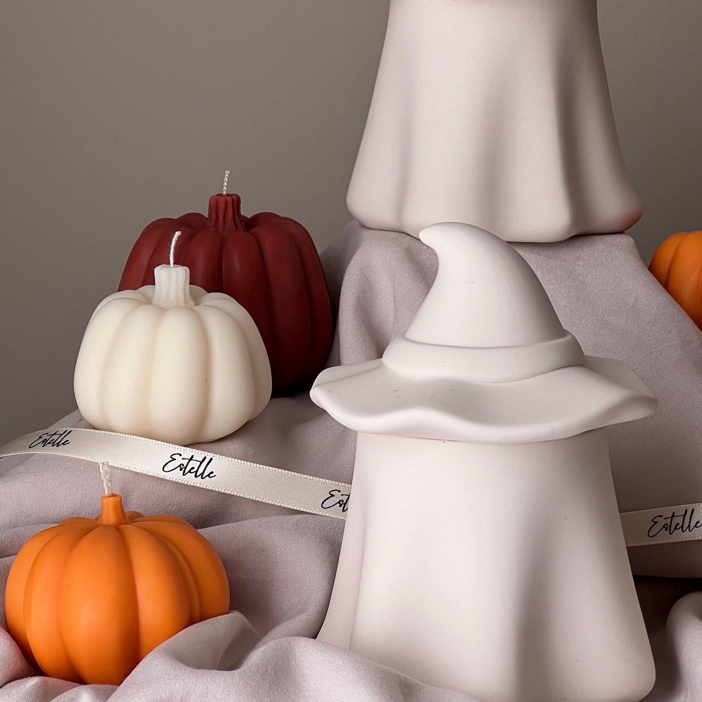 Ghost Jar Soy Candle: Handmade Jesmonite Vessel, Autumn Scent