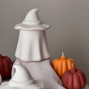 Ghost Jar Soy Candle: Handmade Jesmonite Vessel, Autumn Scent