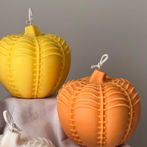 Large Autumn Pumpkin Candle | Hand Poured Soy Wax, Halloween Decor