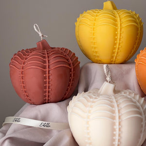 Large Autumn Pumpkin Candle | Hand Poured Soy Wax, Halloween Decor