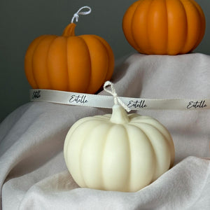 Handmade Pumpkin Soy Wax Candle: Autumn Decor Gift