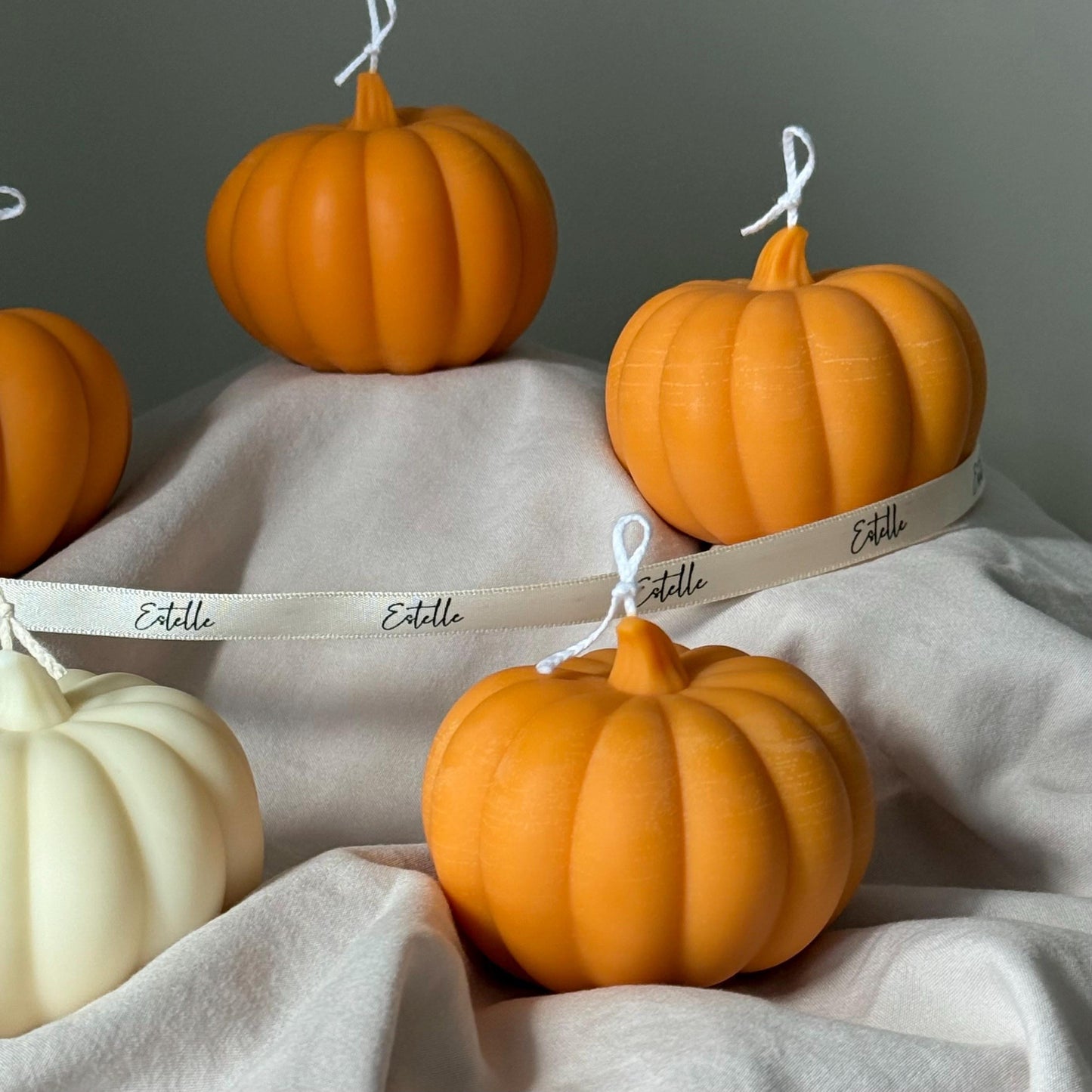 Handmade Pumpkin Soy Wax Candle: Autumn Decor Gift