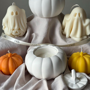 Pumpkin Jar Soy Wax Candle: Handmade Jesmonite Autumn Decor