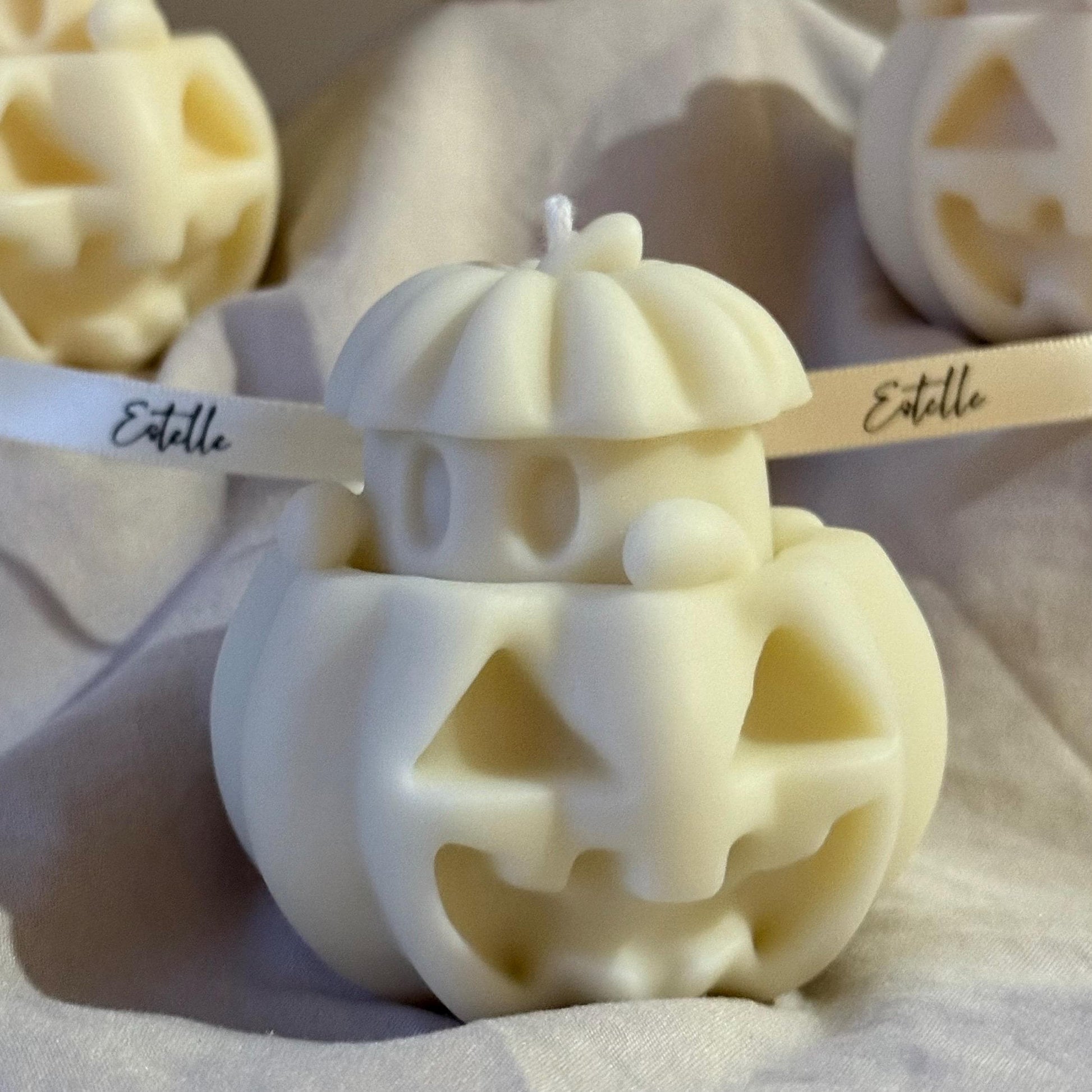 Cute Halloween Ghost With Pumpkin Candle-3