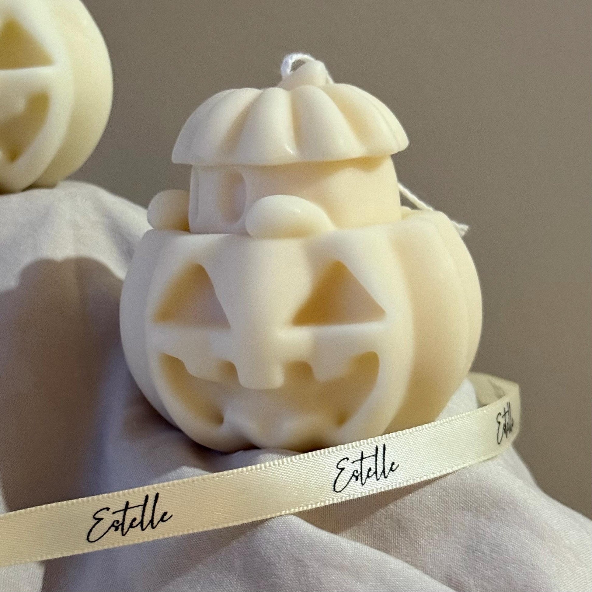 Cute Halloween Ghost With Pumpkin Candle-2