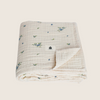 Organic Cotton Muslin Blanket, 4 Layers, Twin Size (60 X 74) - Blueberry