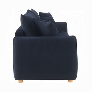 Bica Velvet Condo Size Sleeper Sofa w/Storage - Navy Blue