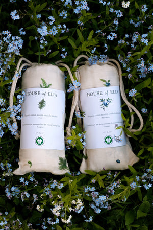 Organic Cotton Muslin Swaddle Blanket - Blueberry