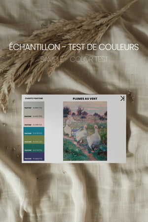 PLUMES AU VENT, Oeuvre sur toile rigide, encadré Vintage Argent