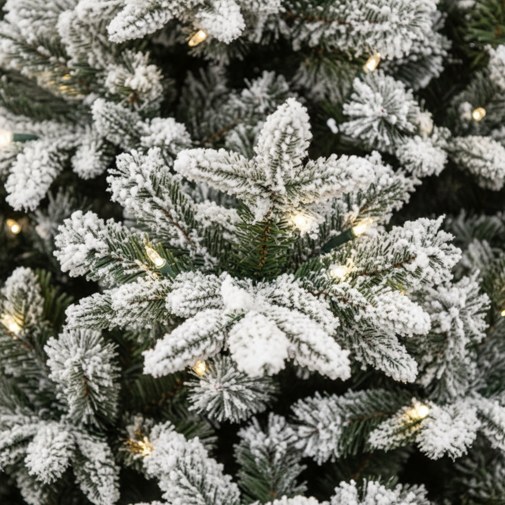 Snow Christmas Tree with LED Lights for Holiday Decor-1