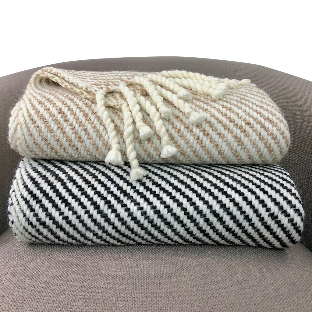 Chunky Black Stripe Alpaca Throw-4