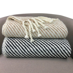 Chunky Black Stripe Alpaca Throw-4