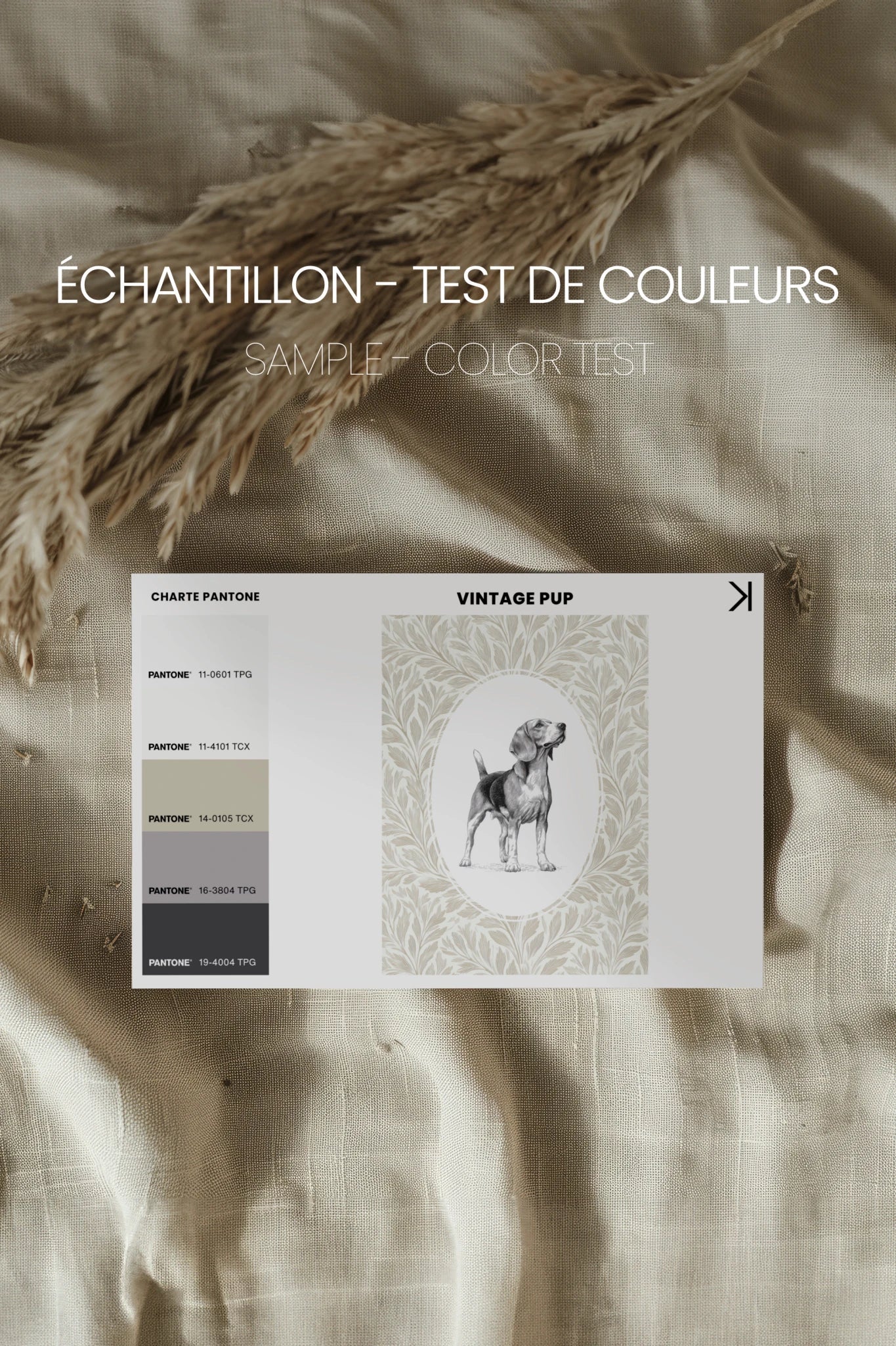 VINTAGE PUP, Oeuvre sur toile rigide, encadré Vintage Argent