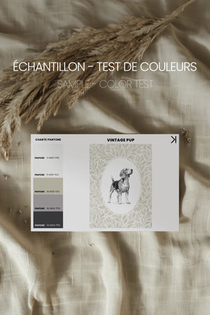 VINTAGE PUP, Oeuvre sur toile rigide, encadré Vintage Argent