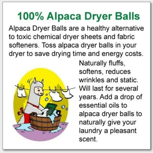 Wet Felted Alpaca Dryer Balls